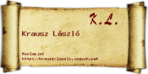 Krausz László névjegykártya