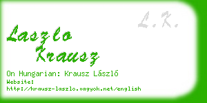 laszlo krausz business card